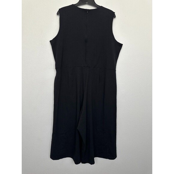 Eileen Fisher Stretch Jersey Knit Wide Leg V-Neck Jumpsuit Women's Large - Picture 6 of 10